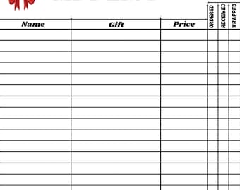 Christmas Gift List Printable | Holiday Gift Tracker | Christmas Shopping Organizer | PDF Download | Gift Planner | Holiday Checklist