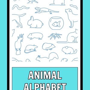 Alphabet Animals Coloring Book | Digital Printable Download | ABC Coloring Pages | Educational Activity for Children
