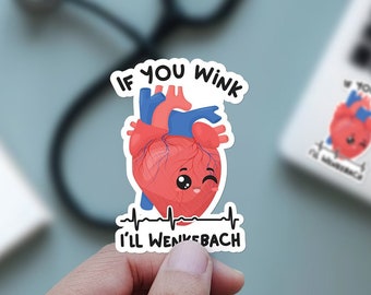 Cute heart anatomy sticker, funny anatomical heart sticker, cardiology gift for nurse, cardiac nurse gift, funny healthcare heart sticker