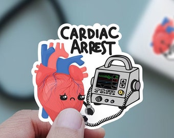 Cardiac cute heart anatomy sticker, funny anatomical heart sticker, cardiology gift for nurse, cardiac nurse gift, funny healthcare heart