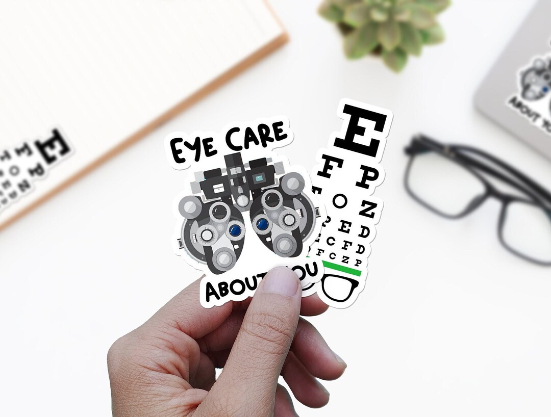 Optometry Eye Doctor Sticker Set of Two, Cute Optometrist Tech Gift for ...