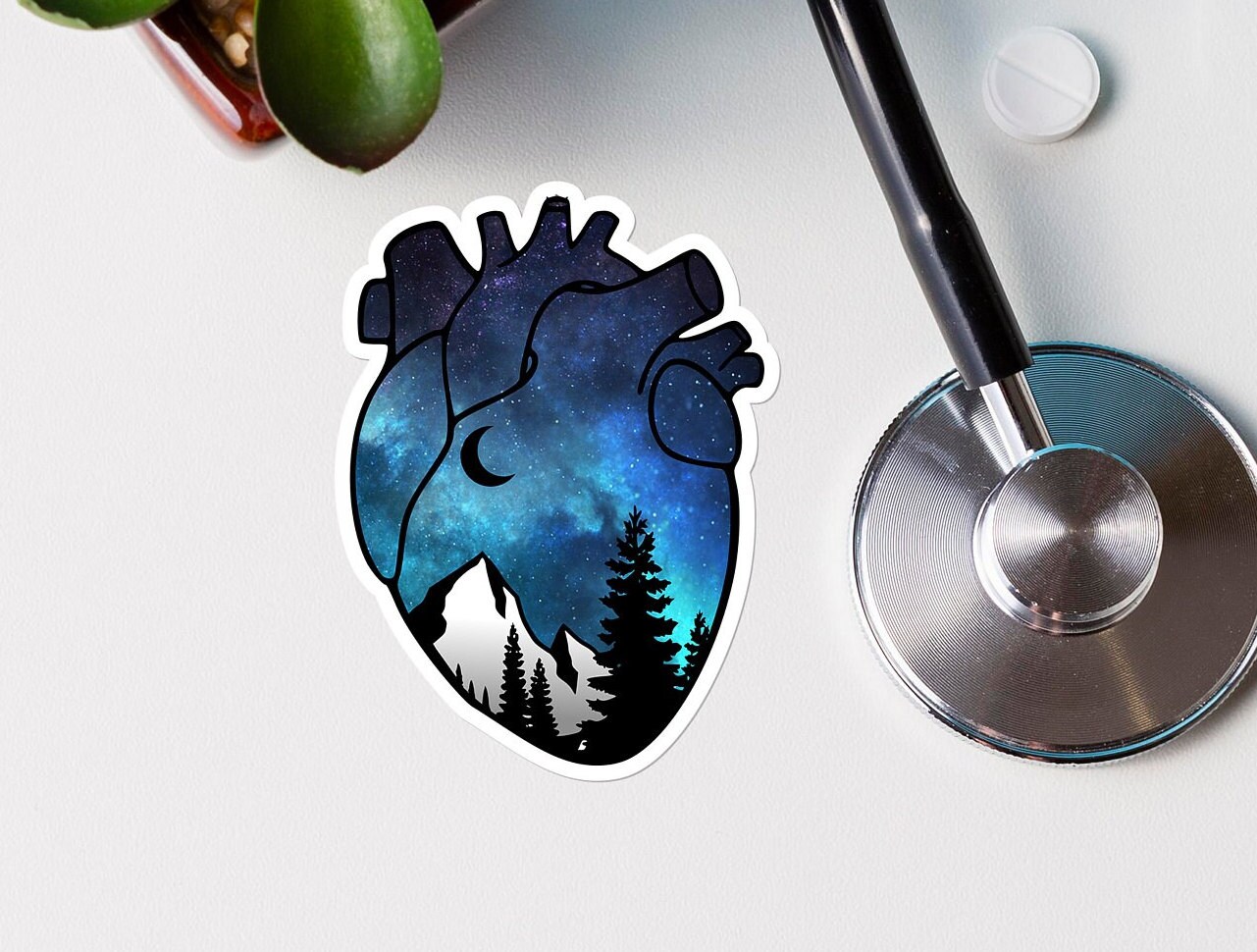 Anatomical Heart Sticker Gift, Cute Cardiology Sticker for Nurse ...