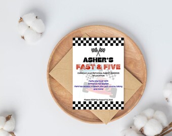 FAST & FIVE BIRTHDAY Invitation *customizable*