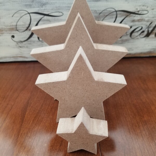 10 Holzsterne Mit Juteschnur 10cm - Rustikale Deko Ganzjährig