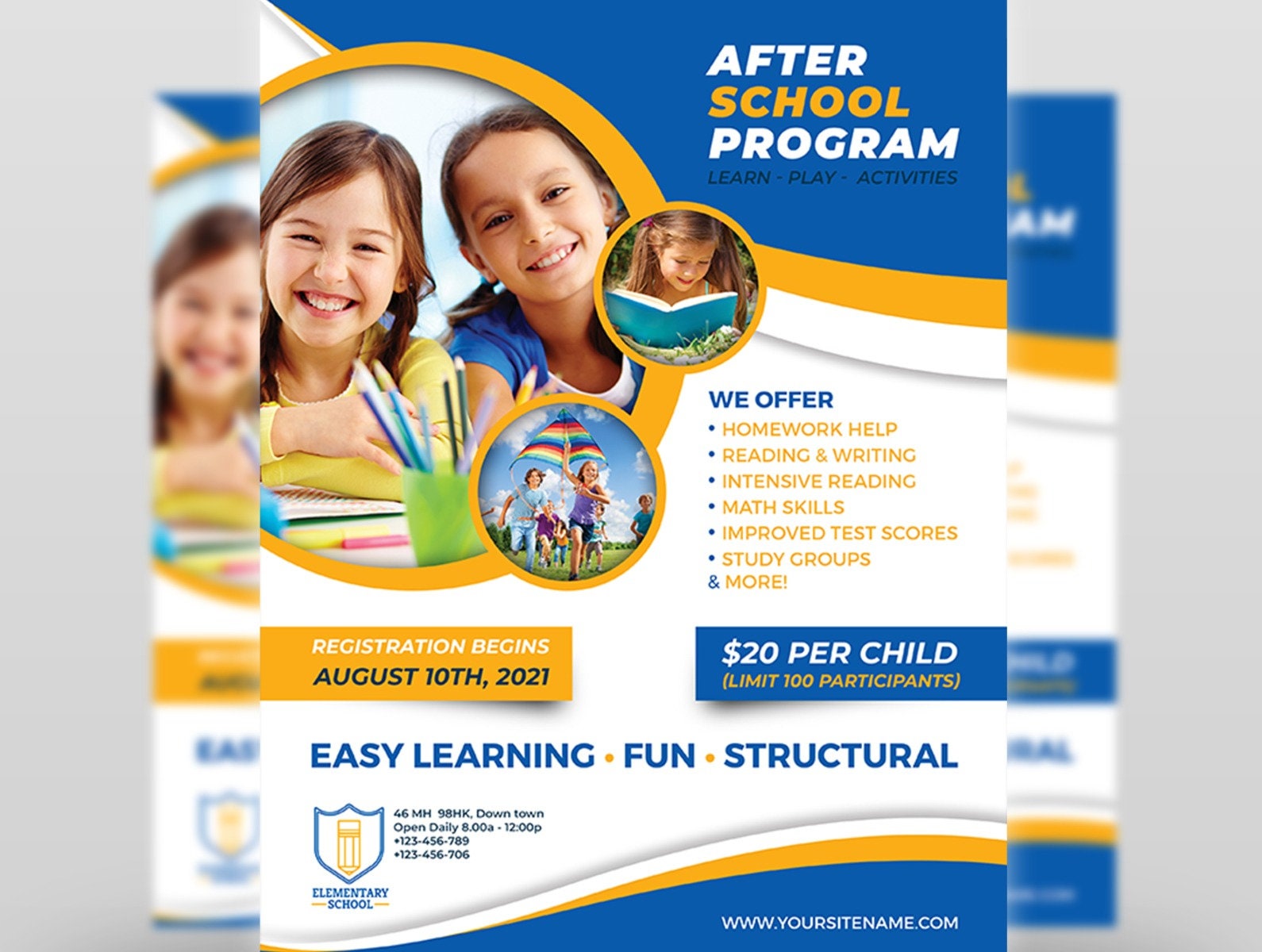 After School Program Flyer Template - A4 Size PSD Layer - Etsy