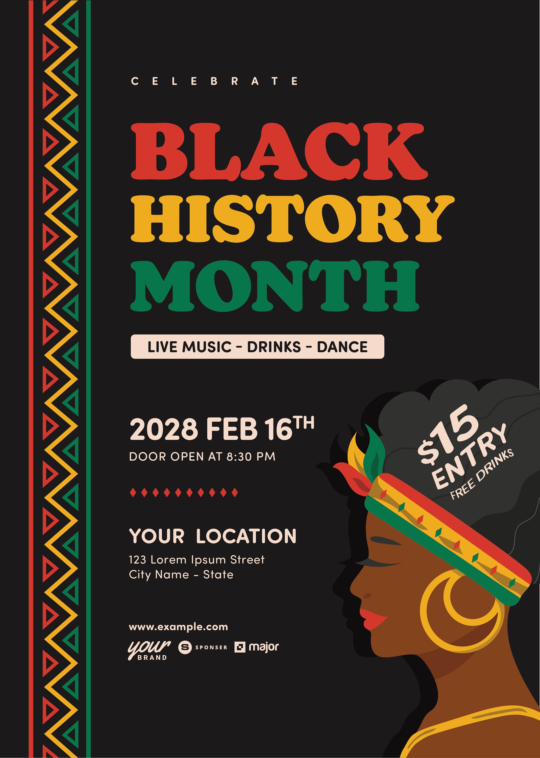 Black History Month Flyer Template PSD, EPS & Illustrator AI Black History Month Flyer Template PSD, EPS & Illustrator AI