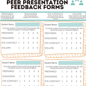 Peer Presentation Feedback Form