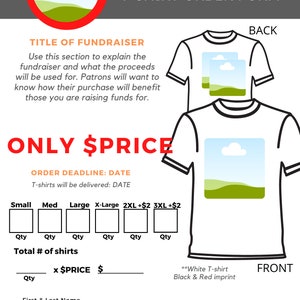 T-Shirt Bestellschein Vorlage