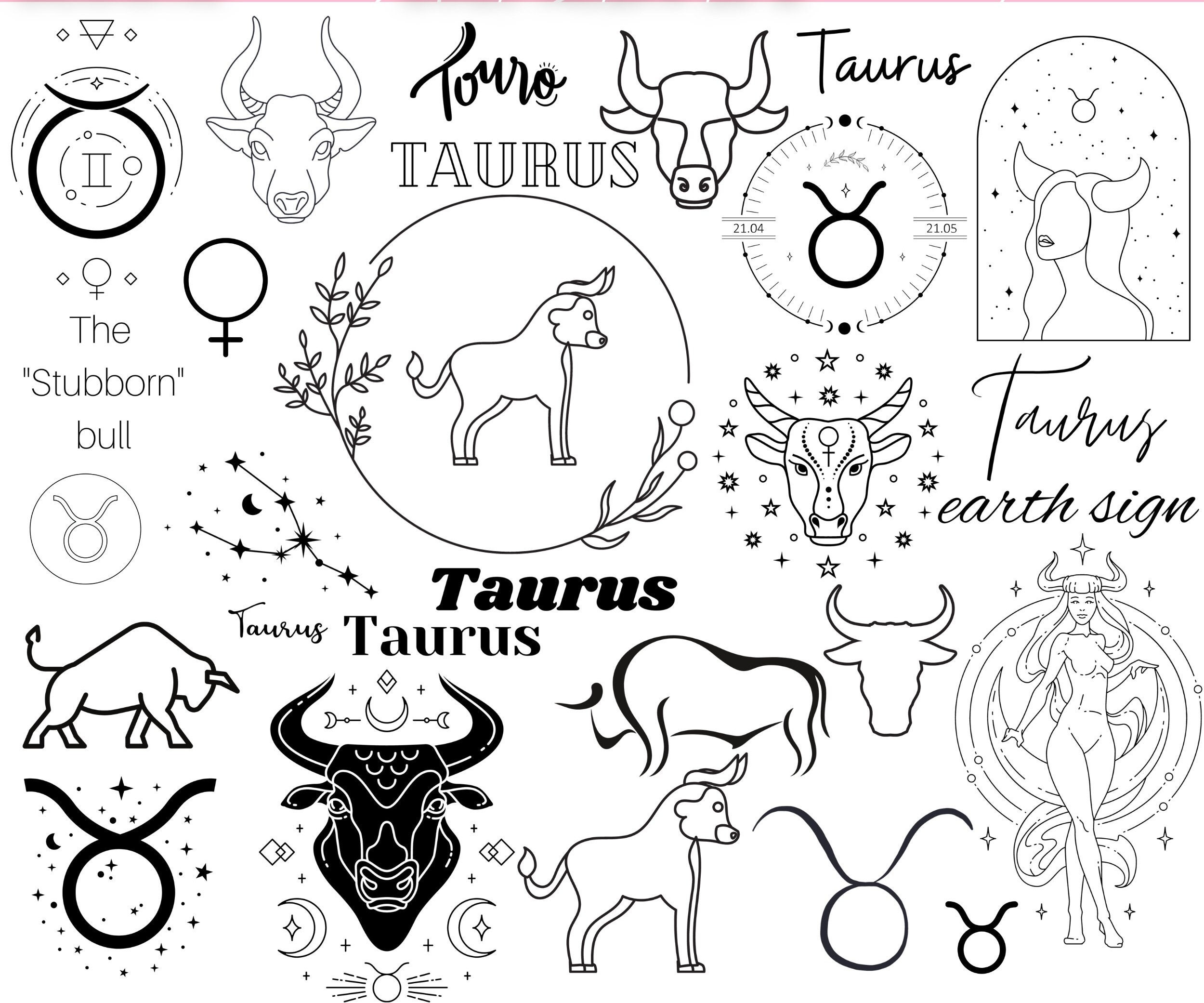 Taurus Svg Bundle Bull Svg Bundle Taurus Svg Zodiac Svg - Etsy