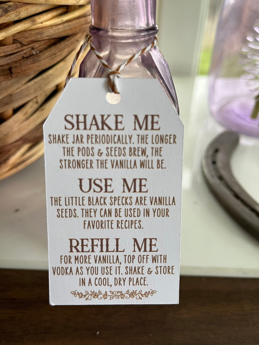 Custom Vanilla Extract Tags Set of 12 Etsy