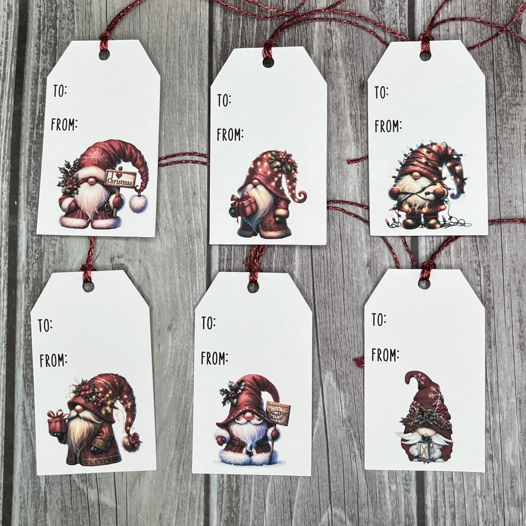 Gnomes Christmas Gift Tags - Set of 18 - Etsy