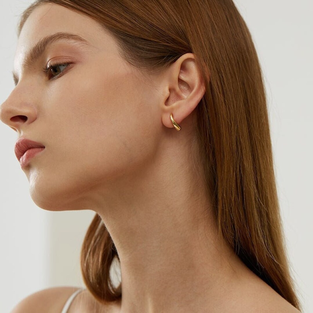 Modern 14K Gold Prince Rupert's Drop Stud Earrings Etsy