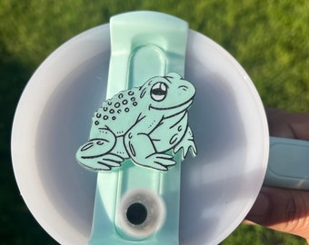Stanley name plate, frog Stanley straw cover, straw topper,40oz straw topper, 30oz tumbler topper, Stanley cup topper,name tag,frog tag,frog