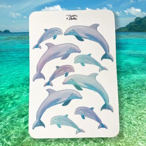 Dolphin Stickers - Weatherproof Matte Finish Sticker Sheet - perfect for labeling, Journals, notebooks and much more!