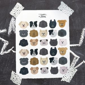 Dog Face Emoji Sticker Sheet: Weatherproof Matte Stickers