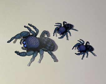 Jumping Spider Stickers with Checkered Pattern, Laptop Spider Sticker, Cute Spider Sticker, 3 Types
