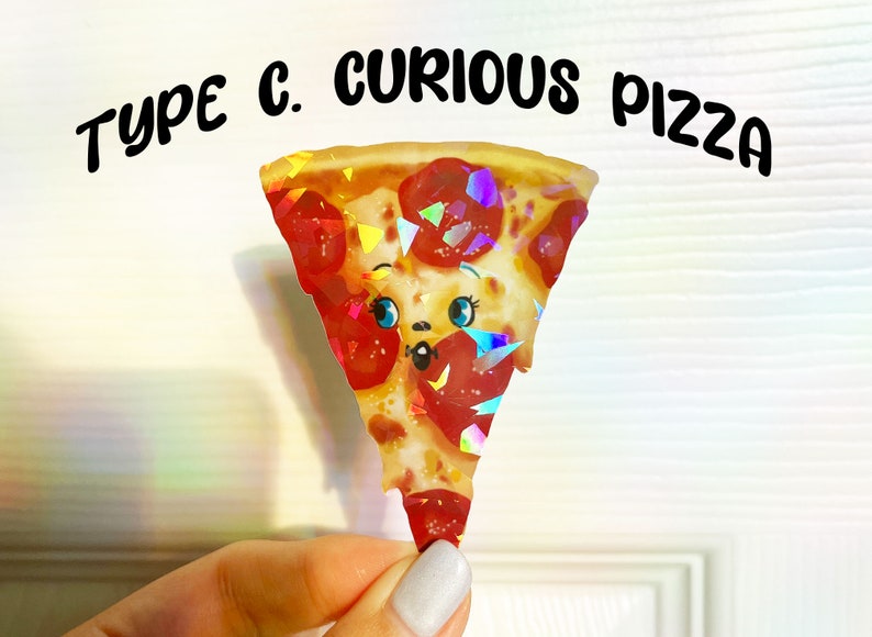 Pizza Sticker, Pizza Slice Sticker, Holographic Pizza Sticker With ...