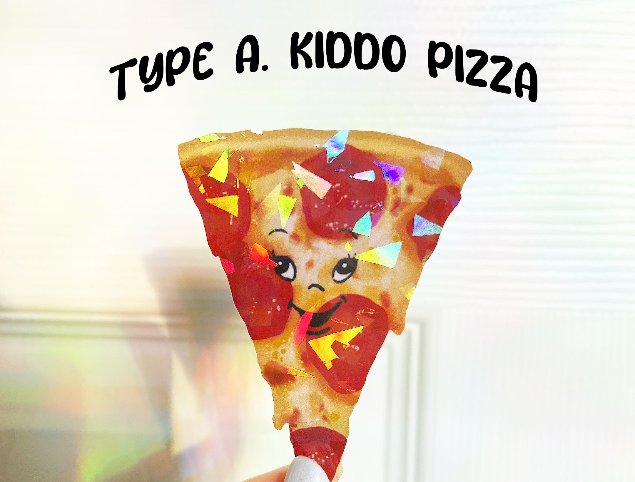 Pizza Sticker, Pizza Slice Sticker, Holographic Pizza Sticker With ...