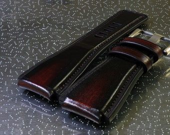 POLIERT!! Sunburst handgemachter Uhrenriemen kompatibel mit BELL ROSS