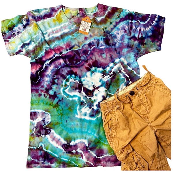 Tie Dye Shirt for Youth, Toddler Tie Dye,Tye dye shirt, Psychedelic T Shirt, Multi color iced dye, Festival Wear Tee, Unique gift for Friend