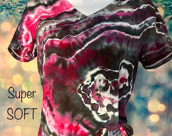 Tie Dye Shirt for Women, Vneck or Crew Custom Tye dye shirt, Festival Wear Tee, Unique gift, Grateful, Soft Tee, Tie-Dye Shirt, Cruise Shirt