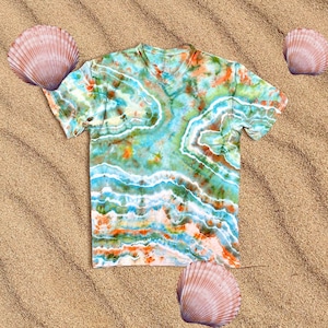 Geode Tie Dye Shirt for Men, Tye dye shirt, Psychedelic T Shirt, Multi color iced dye, Festival Wear Tee, Unique gift for Friend, Hippie