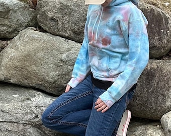 Tie Dye Sweatshirt for Women, Ice Tie Dye Hoodie, Unisex Tie Dye Cotton Sweatshirt, Tye Dye Sweater, Tie-Dye Hoodie, Tye-Dye Sweatshirt