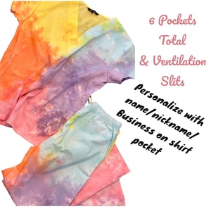 Tie Dye Scrubs for Women, Matching Scrub Top and Pant Set, Hospital Attire, Nurses Scrubs, Healthcare Scrub Set, Personalize with Name