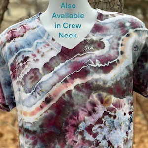 Geode Tie Dye Shirt for Men, Tye dye shirt, Psychedelic T Shirt, Multi color iced dye, Festival Wear Tee, Unique gift for Friend, VNECK