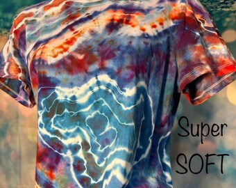 Tie Dye Shirt for Women, Crew Custom Tye dye shirt, Psychedelic T Shirt, Festival Wear Tee, Unique gift, Grateful, Soft Tee, Tie-Dye Shirt