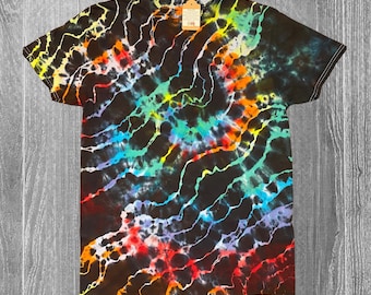 Tie Dye Shirt for Men, Tye dye shirt, Psychedelic T Shirt, Multi color iced dye, Festival Wear Tee, Unique gift for Friend, Wave, Festival