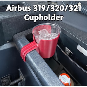 Cup Holder for Airbus A320, Improved Coffee Cup Holder/Mount for Airbus Airplane, Captain, First Officer Gift, Clip On Cup Holder Accessory