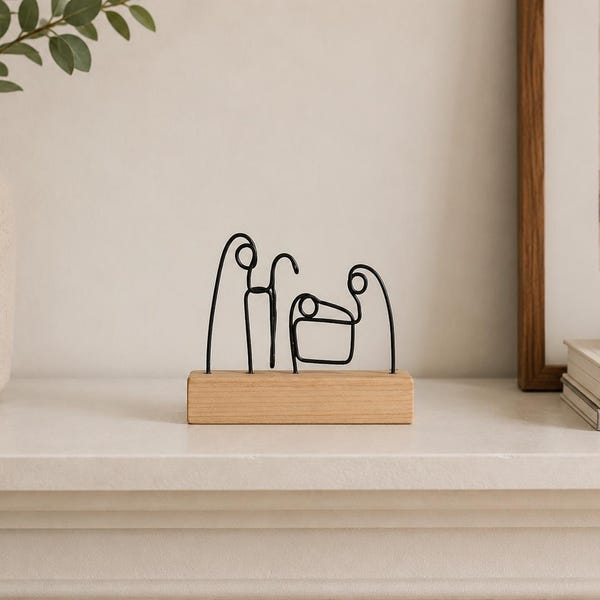 Mini Wire Nativity Scene | Simple Modern Christmas Display