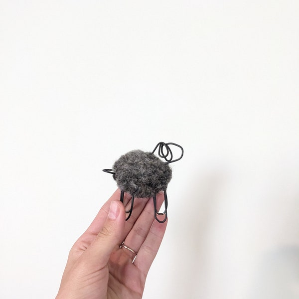 Wire Black Sheep Decoration Real Black Sheeps Wool Handmade Gift Easter Worship Symbols Christmas