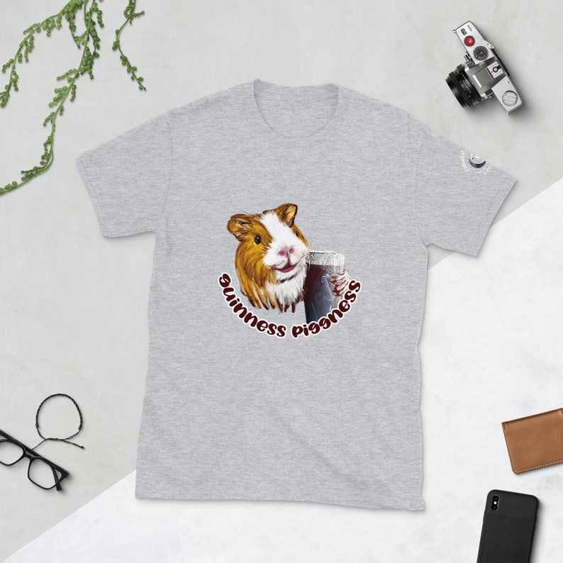 Guinness Piggness Short-Sleeve Unisex T-Shirt - Gift for Beer lover, dad jokes, Oktoberfest, clever cavies