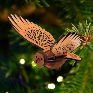 Owl Ornament with filigree cuts in wings and tail