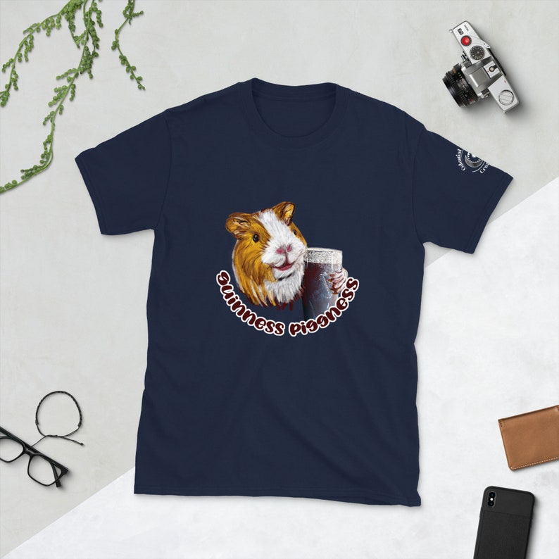 Guinness Piggness Short-Sleeve Unisex T-Shirt - Gift for Beer lover, dad jokes, Oktoberfest, clever cavies