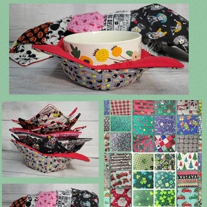 Microwaveable Bowl Cozy in a variety of Christmas Holiday Winter and  St. Patrick's Day Inspired prints