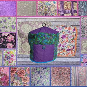 Purple Floral Flower Inspired Dust Covers for Kitchenaid Mixers in sizes 5-7 QT Lift Bowls & 3-5 QT Tilt Heads and 6-8 QT Instant Pot