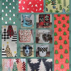 Christmas Tree Holiday Handcrafted Dust Cover for Kitchenaid Mixer in sizes 5-7 QT Lift Bowls & 3-5 QT Tilt Heads and 6-8 QT Instant Pot