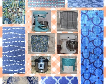 Patterns in Blue, Vases Handcrafted Dust Covers for Kitchenaid Mixers in sizes 5-7 QT Lift Bowls & 3-5 QT Tilt Heads and 6-8 QT Instant Pot
