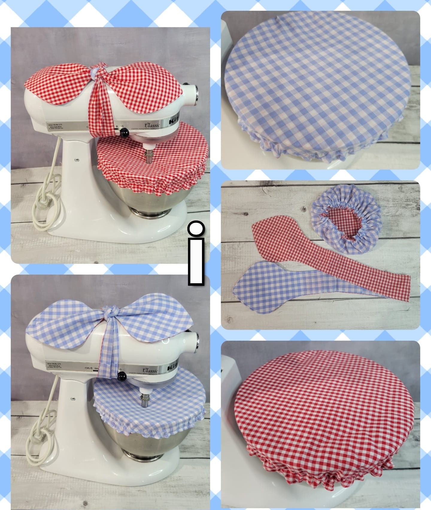 Bow and Bowl Cover Set for a Kitchenaid Stand Mixer in a Variety
