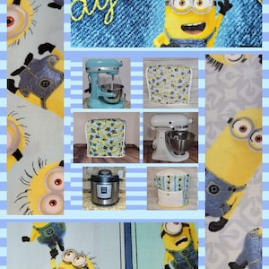 Yellow Guys w/ Overalls Handcrafted Dust Covers for Kitchenaid Mixers in sizes 5-7 QT Lift Bowls 3-5 QT Tilt Heads & 6-8 QT Instant Pot