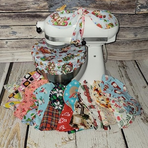 Bow and Bowl Cover Set for a Kitchenaid Stand Mixer in a variety of Holiday, Floral and Character Prints