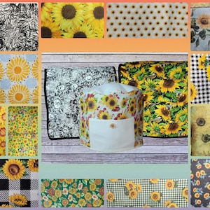 Sunflower Floral Flower Dust Covers for Kitchenaid Mixers in sizes 5-7 QT Lift Bowls & 3-5 QT Tilt Heads and 6-8 QT Instant Pot
