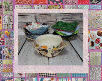 Microwaveable Bowl Cozy in a variety of Famous Mouse, Superhero, patterns, florals, Patriotic, Animal Inspired prints