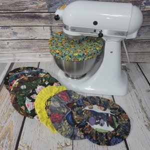 Bowl Cover or Kitchenaid bowl cover in Tv, Movie, Super Heroes, Space Wars, Elves, Rings, Robots Inspired  in Choice of Prints with Elastic
