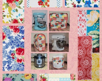 Pioneer Woman Inspired Handcrafted Dust Covers for Kitchenaid Mixers in sizes 5-7 QT Lift Bowls & 3-5 QT Tilt Heads and 6-8 QT Instant Pot