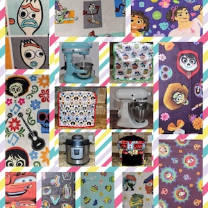Pix, Encanto, Toys, Coco Handcrafted Dust Covers for Kitchenaid Mixers in sizes 5-7 QT Lift Bowls 3-5 QT Tilt Heads & 6-8 QT Instant Pot