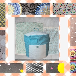 Colorful Circle Pattern Handcrafted Dust Covers for Kitchenaid Mixers in sizes 5-7 QT Lift Bowls & 3-5 QT Tilt Heads and 6-8 QT Instant Pot